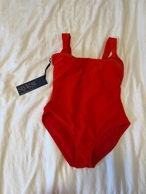 Sculpting Classic Red One-Piece Swimsuit